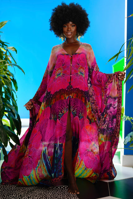 Lorinda Goddess Kaftan by Sai Sankoh, luxury resort kaftan