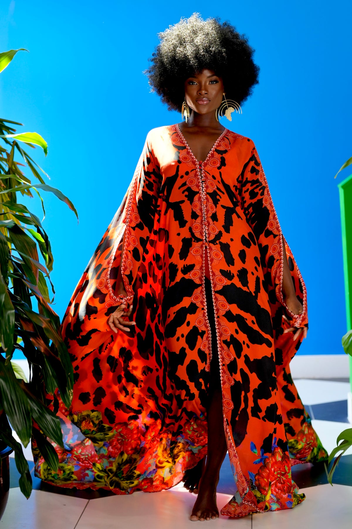 Elodie Goddess Kaftan by Sai Sankoh, luxury resort kaftan