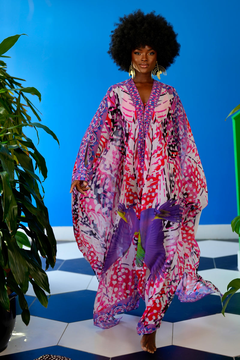Serene Goddess Kaftan by Sai Sankoh, luxury resort kaftan