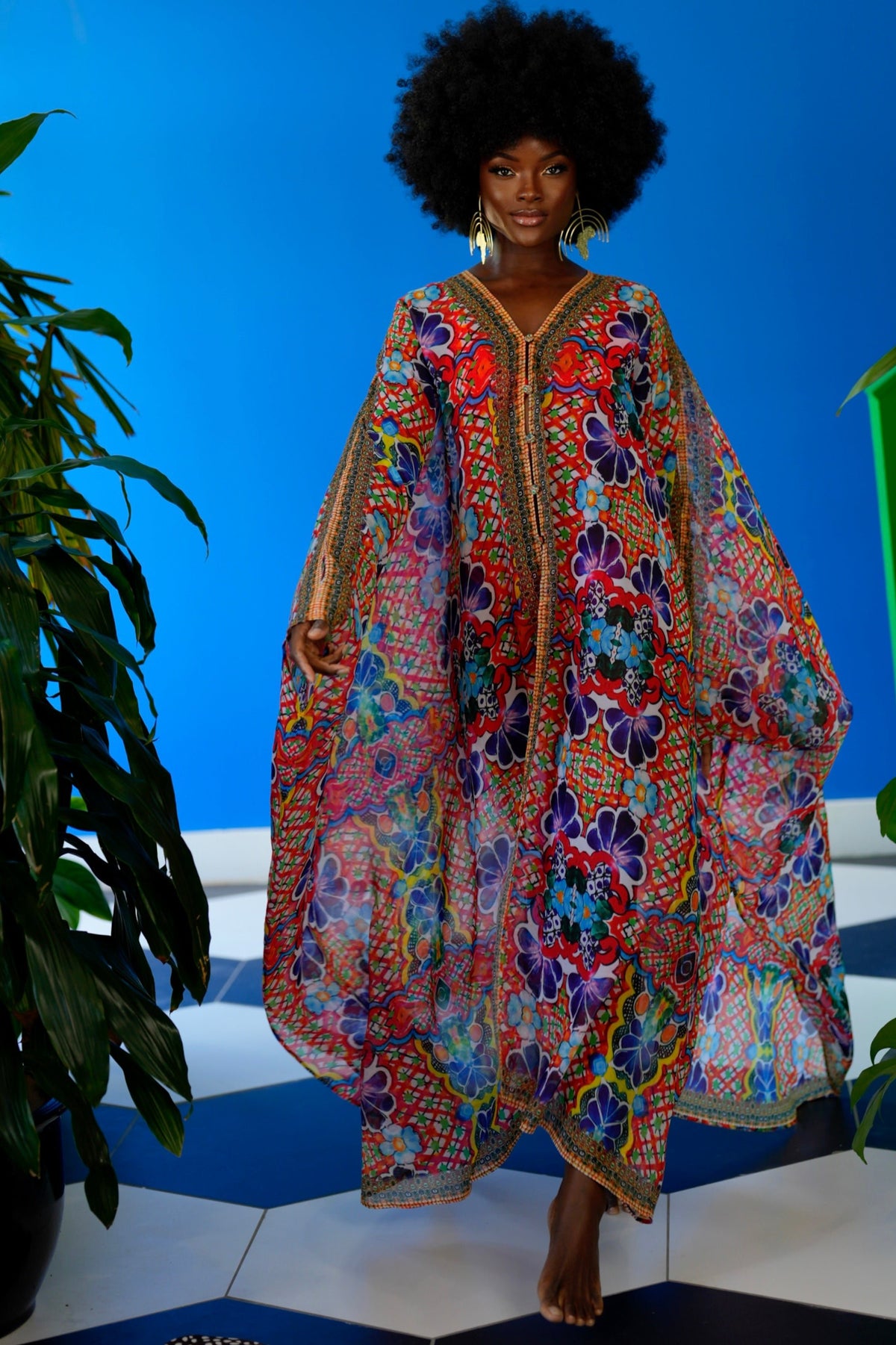 Morgana Goddess Kaftan by Sai Sankoh, luxury resort kaftan