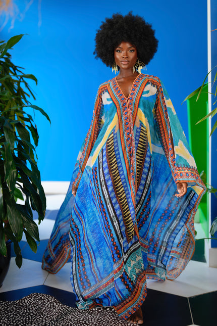 Maldives Goddess Kaftan by Sai Sankoh, luxury resort kaftan