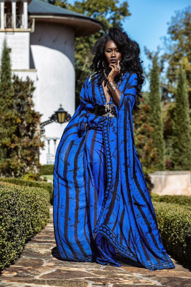 Blue Eloise Goddess Kaftan by Sai Sankoh — view 2