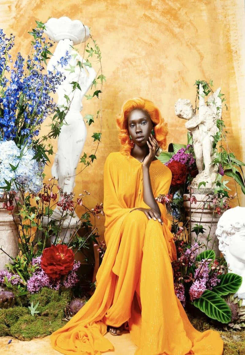 Orange Lurex Bristol Goddess kaftan - saisankoh