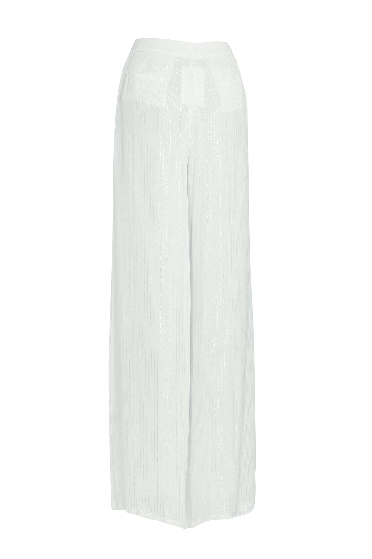White Lurex Eleanor Pants - saisankoh