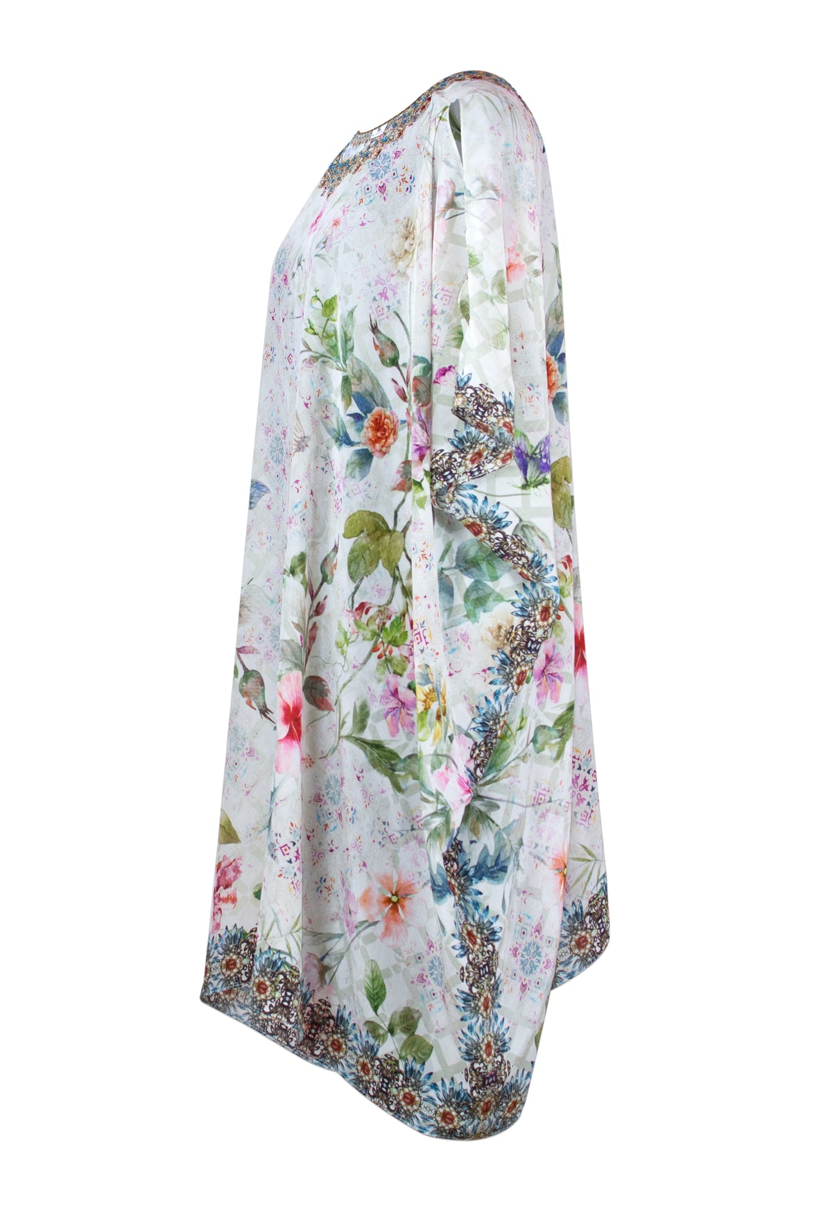 Gloria Short Silk Crepe Kaftan - saisankoh