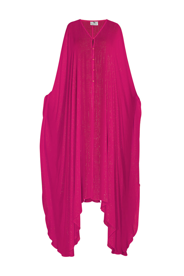 Hot Pink Lurex Goddess kaftan - saisankoh