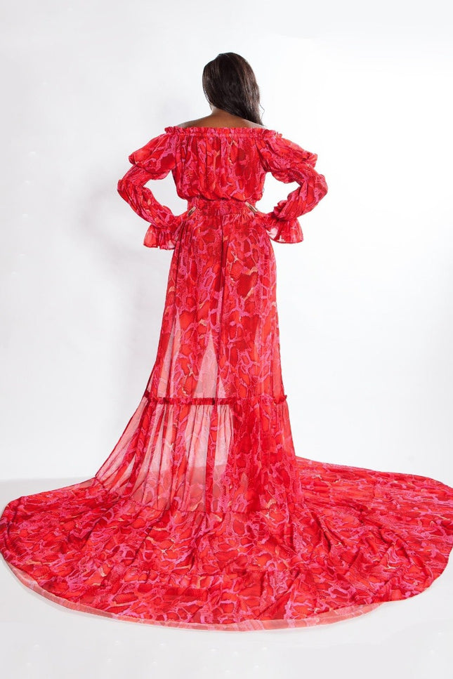 Rosario Gown Custom Pink Snake Skin - saisankoh