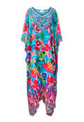 Lynae Long Silk Crepe Embellished Box Kaftan