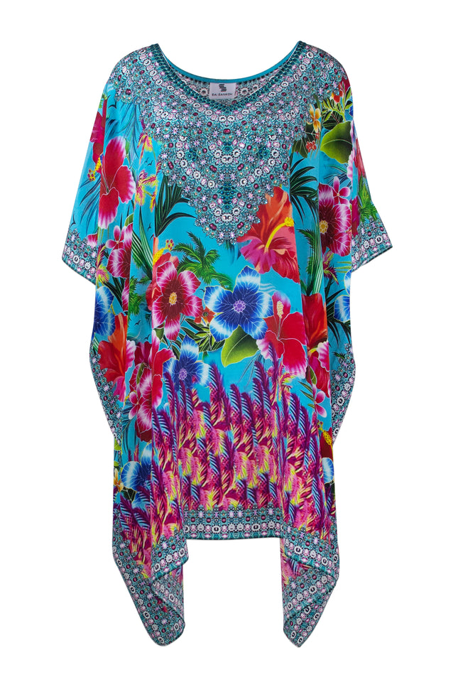 Lynae Short  Silk Crepe Kaftan - saisankoh