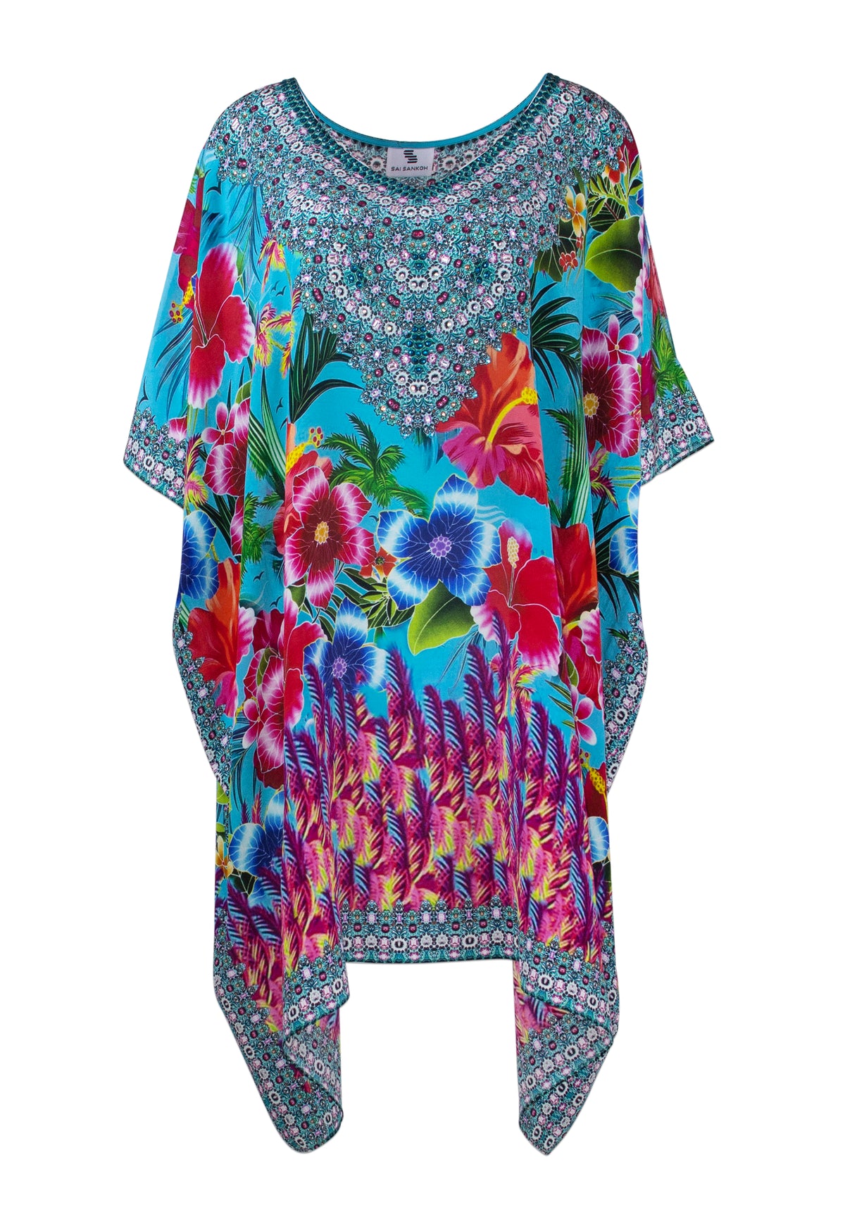 Lynae Short  Silk Crepe Kaftan - saisankoh