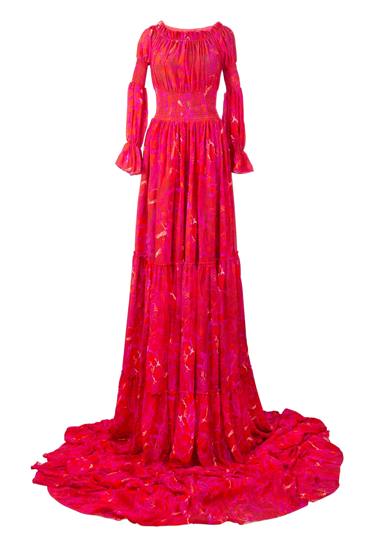 Rosario Gown Custom Pink Snake Skin - saisankoh