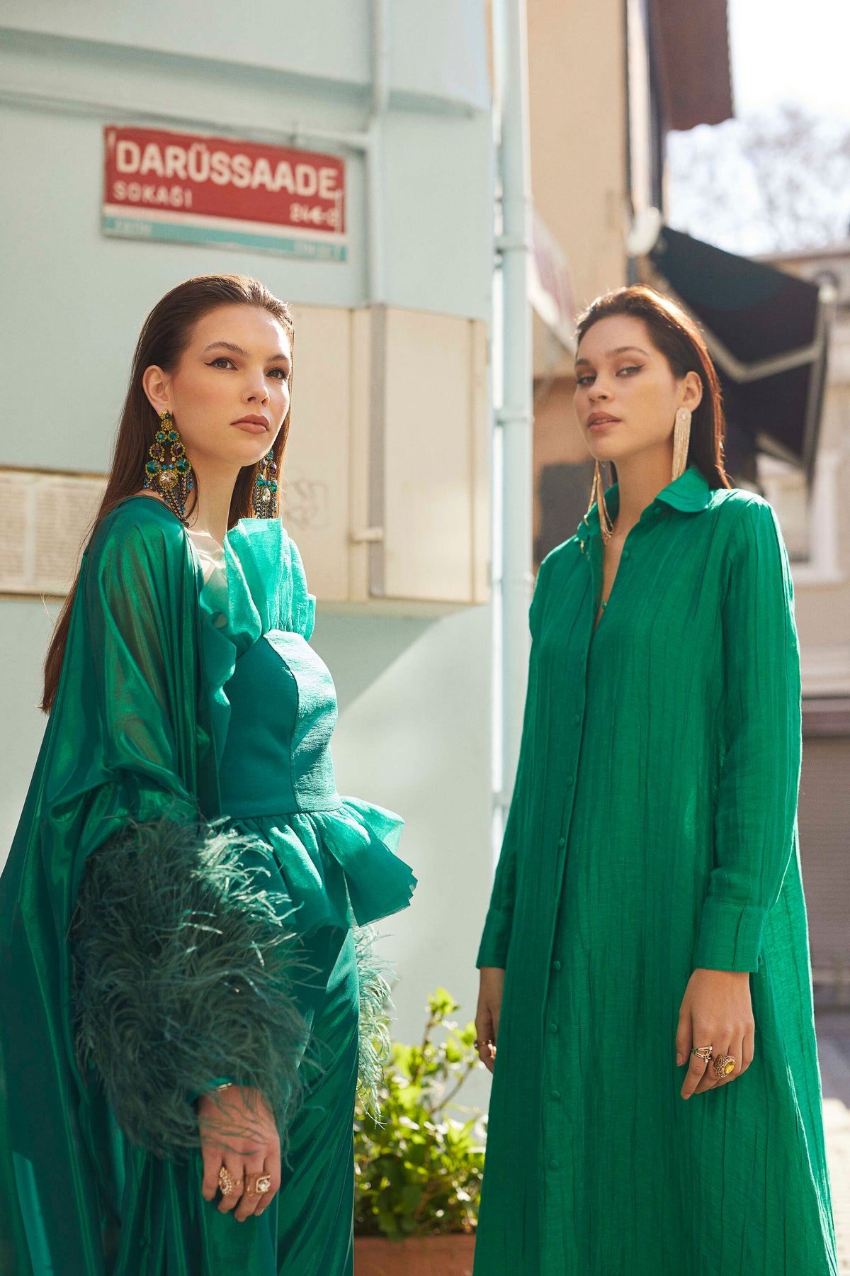 Selena Shirt Dress in Jade by Sai Sankoh — view 2