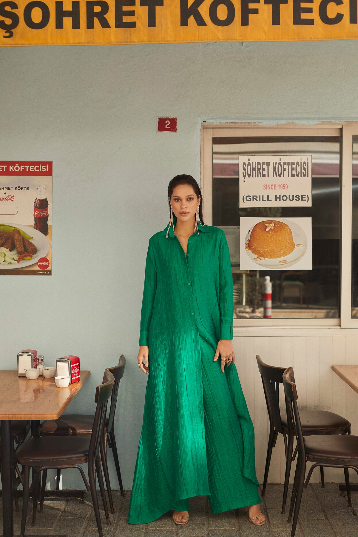 Hera Pants in Jade by Sai Sankoh, luxury resort pants