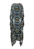 Jules Long Silk Crepe Embellished Kaftan - saisankoh