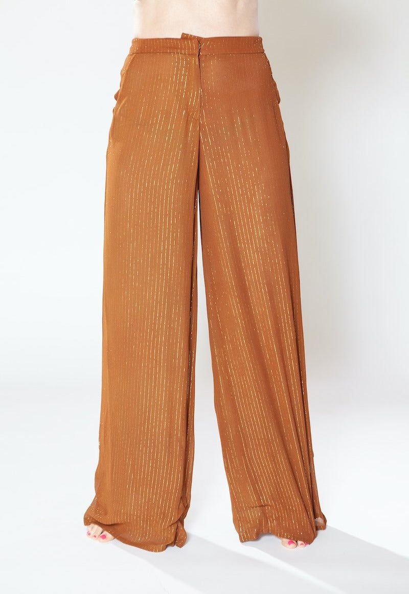 silk brown pants for summer 