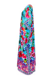Lynae Long Lace Up Silk Crepe Embellished Box Kaftan - saisankoh