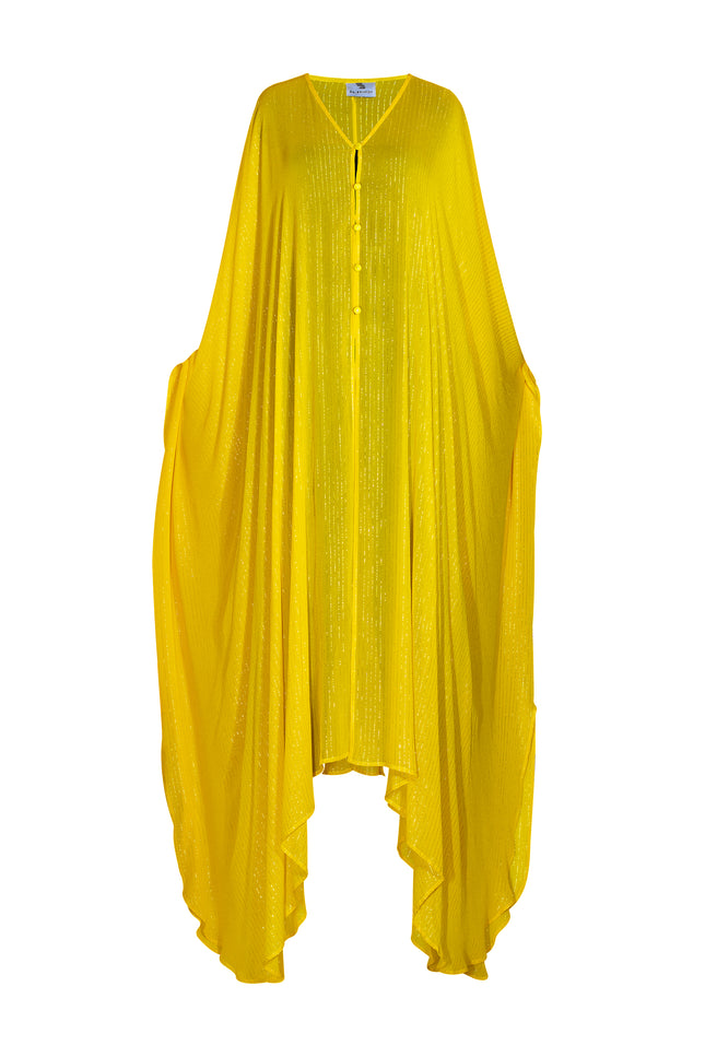 Yellow Lurex Goddess kaftan - saisankoh