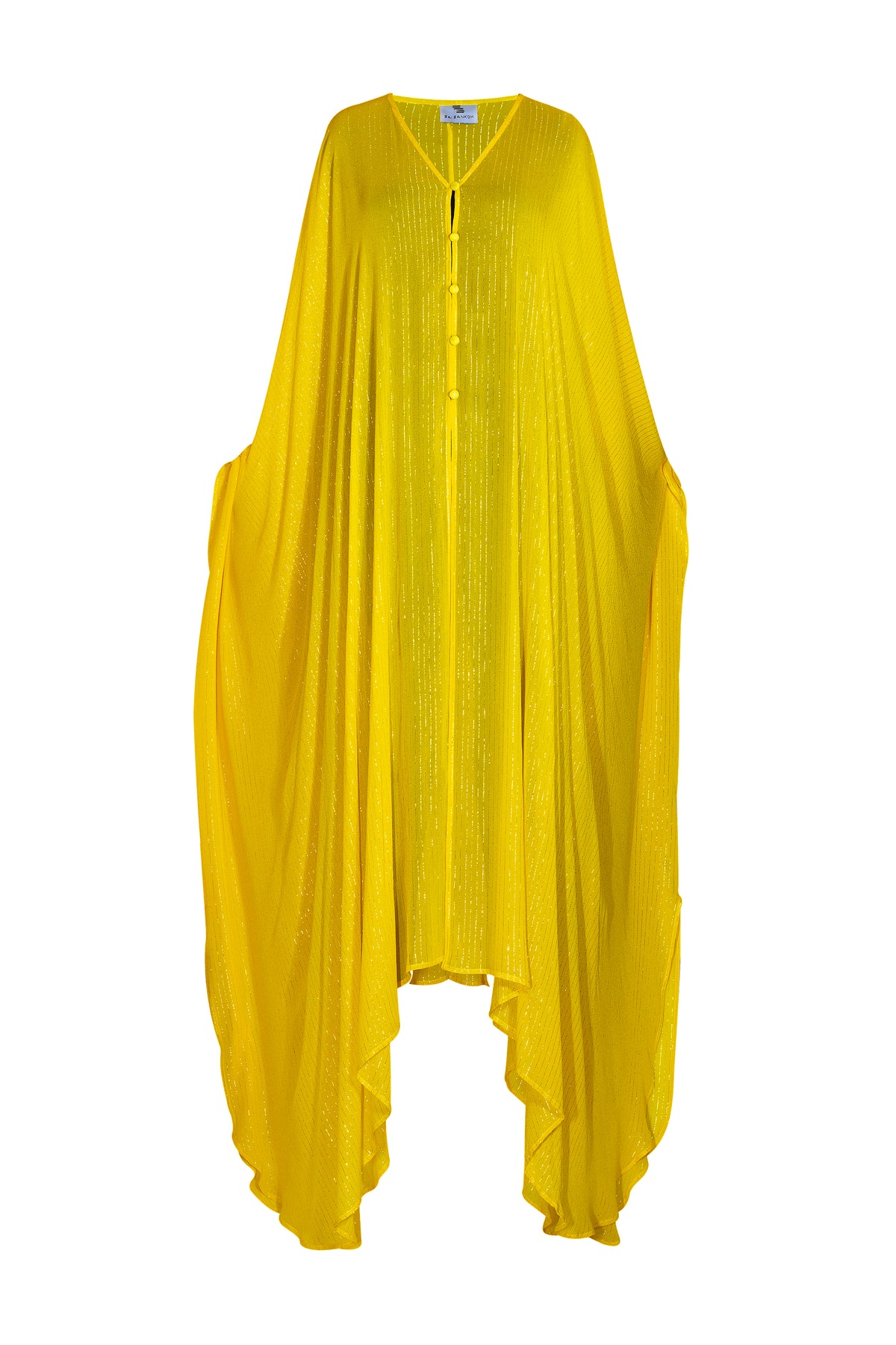 Yellow Lurex Goddess kaftan - saisankoh