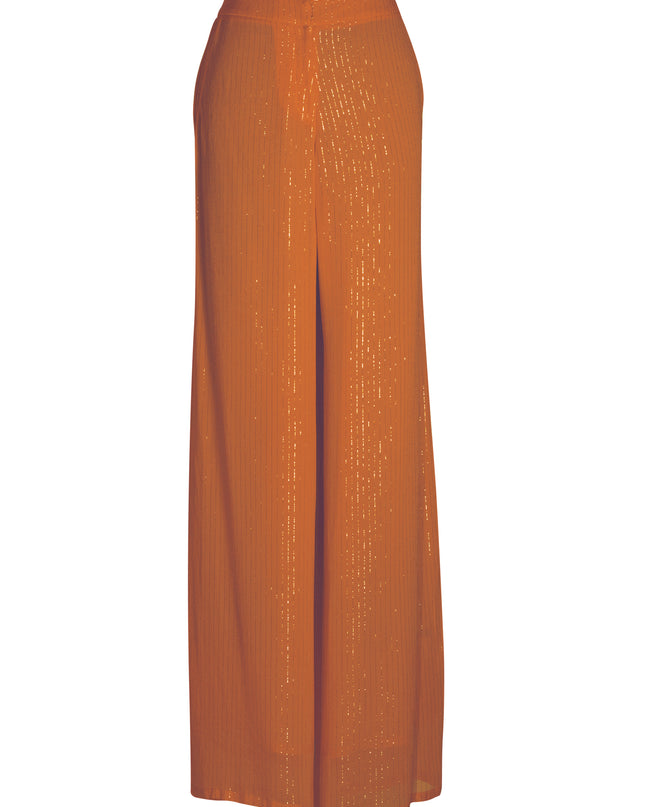 unique brown pants with gold 