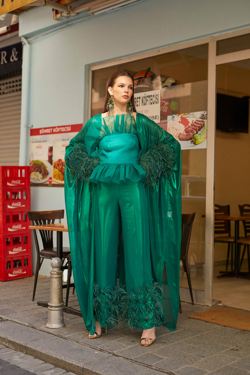 Nadia Coat in Emerald by Sai Sankoh — Sai Sankoh coats