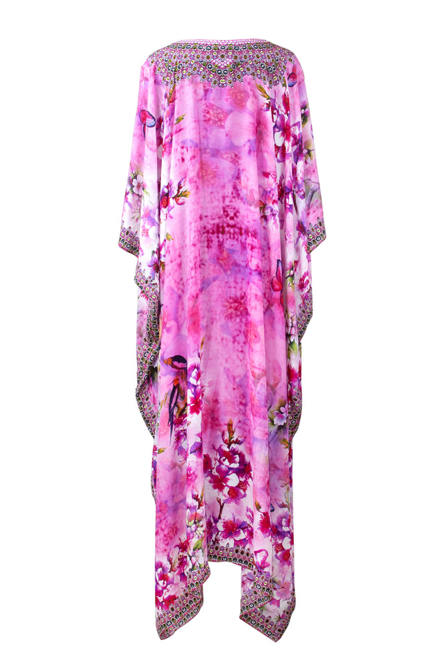 Sonya 54 Inch Silk Crepe Embellished Kaftan by Sai Sankoh — view 2