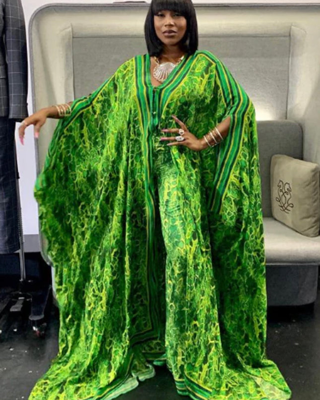 Green Snakeskin pants for beach 2023