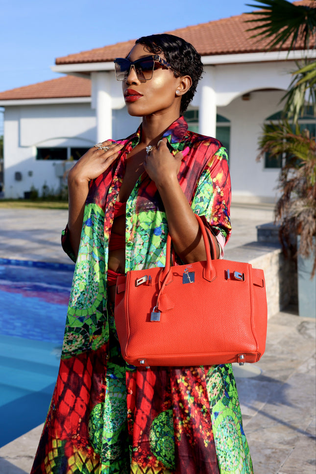 Zehra Print Shirt Dress by Sai Sankoh, luxury resort shirt dress