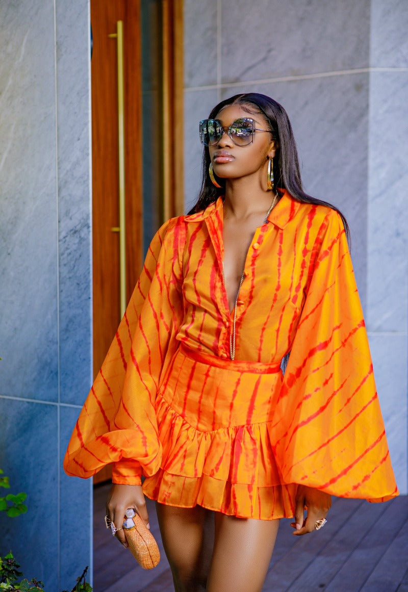 Orange Doreen Skirt by Sai Sankoh — view 2