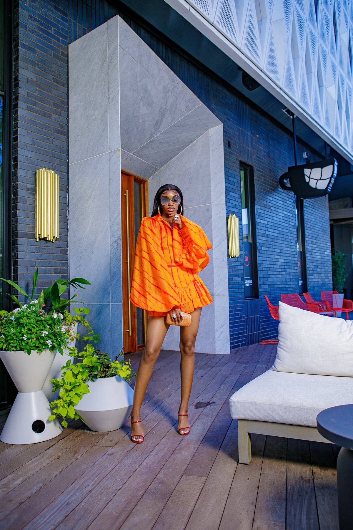 Orange Doreen Skirt by Sai Sankoh — view 8