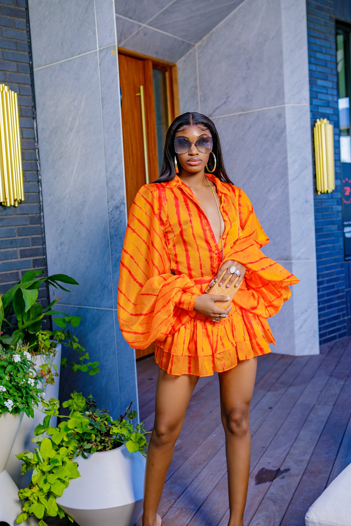 Orange Charlotte Blouse by Sai Sankoh — view 6
