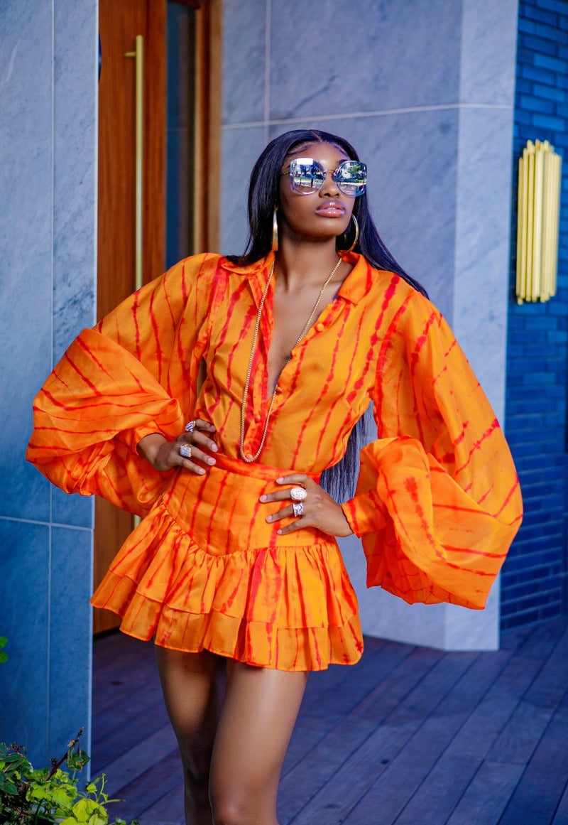 Orange Doreen Skirt by Sai Sankoh — view 4
