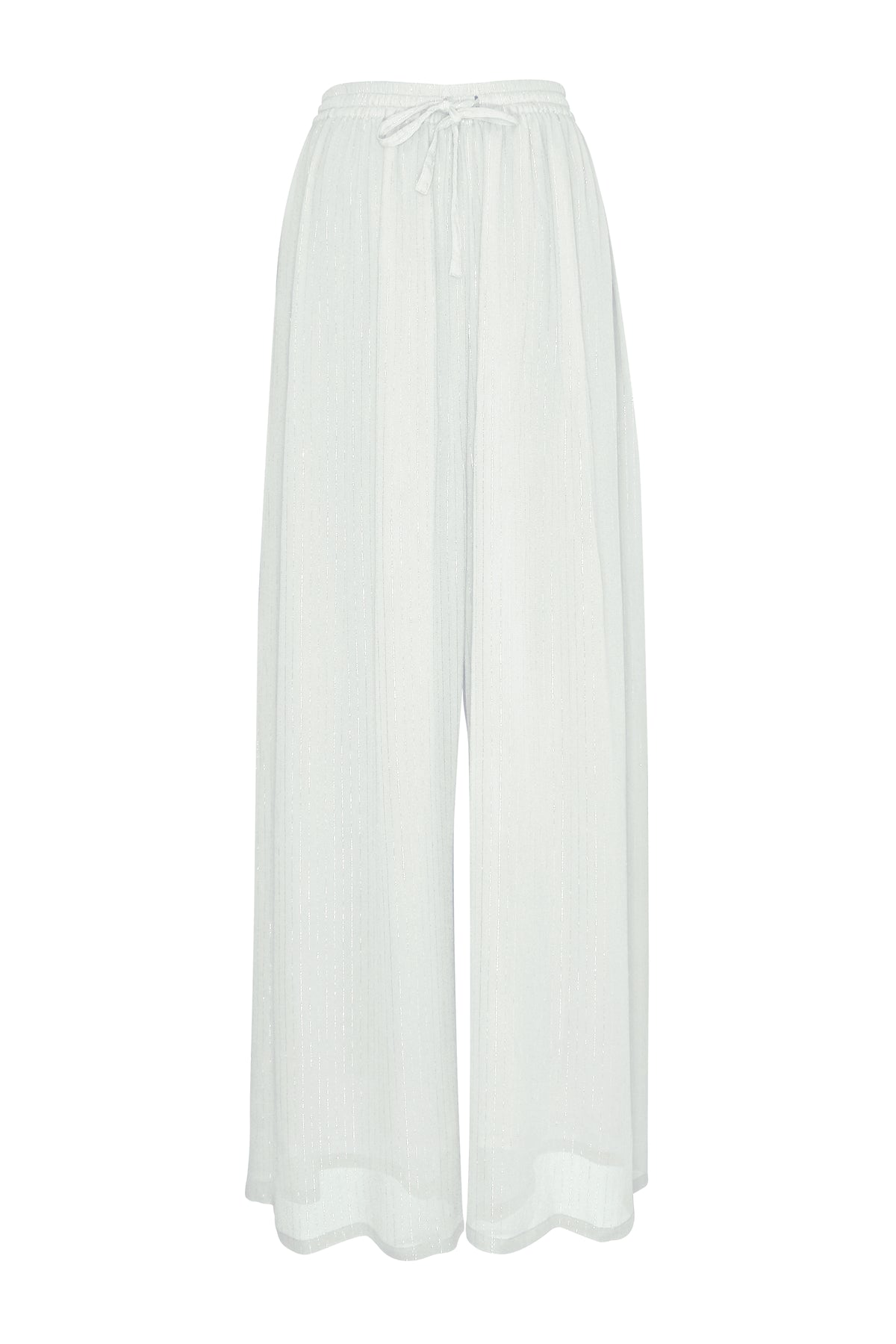 White Lurex Eleanor Pants - saisankoh