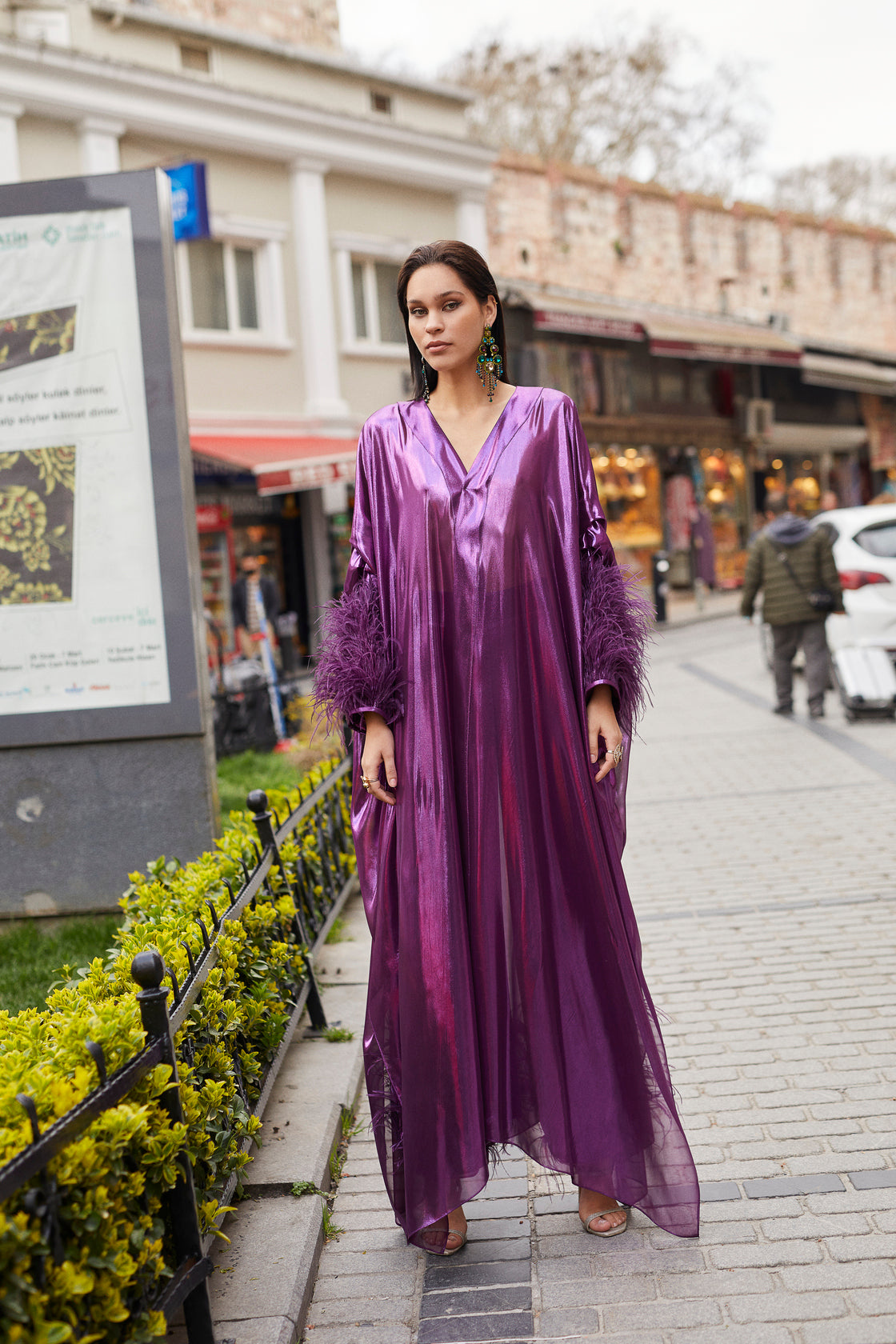 Ipek Pants in Violet by Sai Sankoh, luxury resort pants