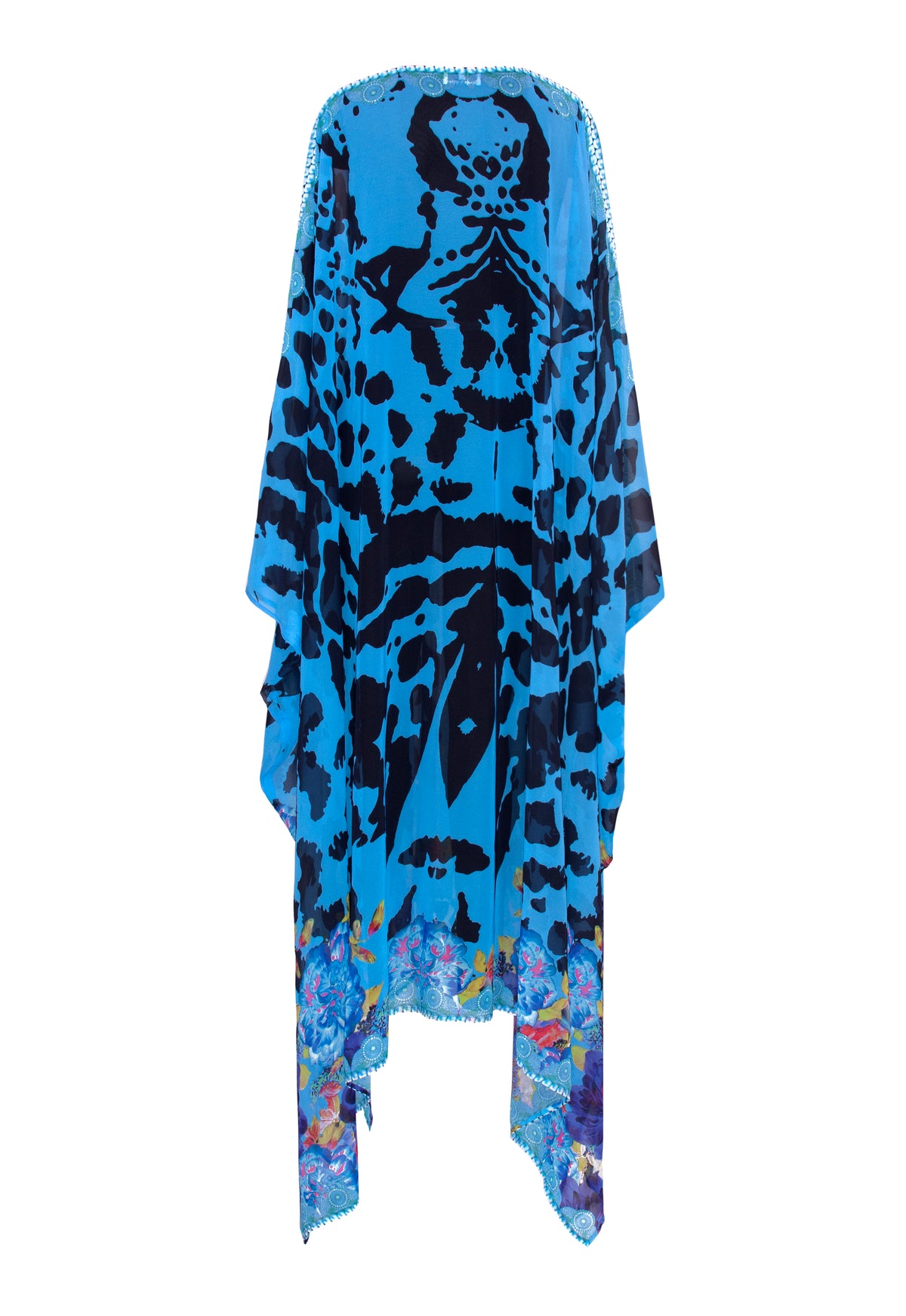 Maldives silk black and blue kaftans to wear at the beach 