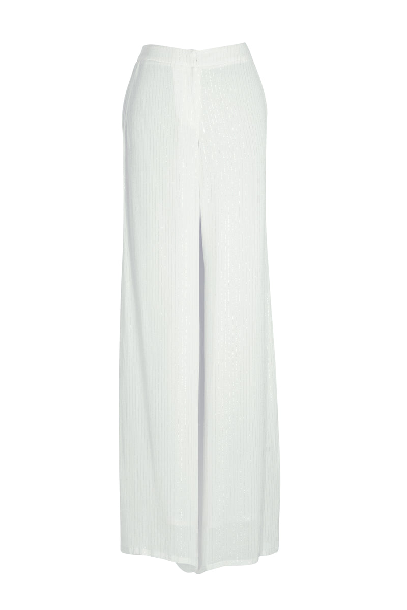 White Lurex Eleanor Pants - saisankoh