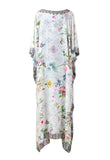 Gloria Long Silk Crepe Embellished Box Kaftan - saisankoh