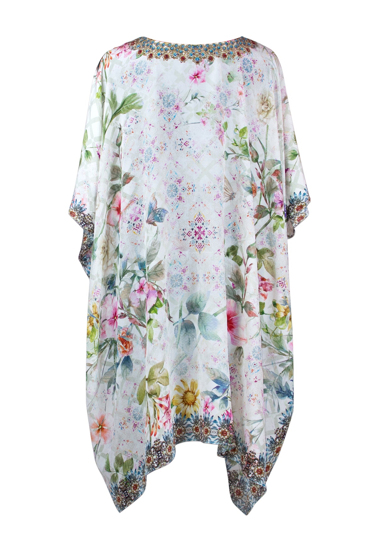 Gloria Short Silk Crepe Kaftan - saisankoh