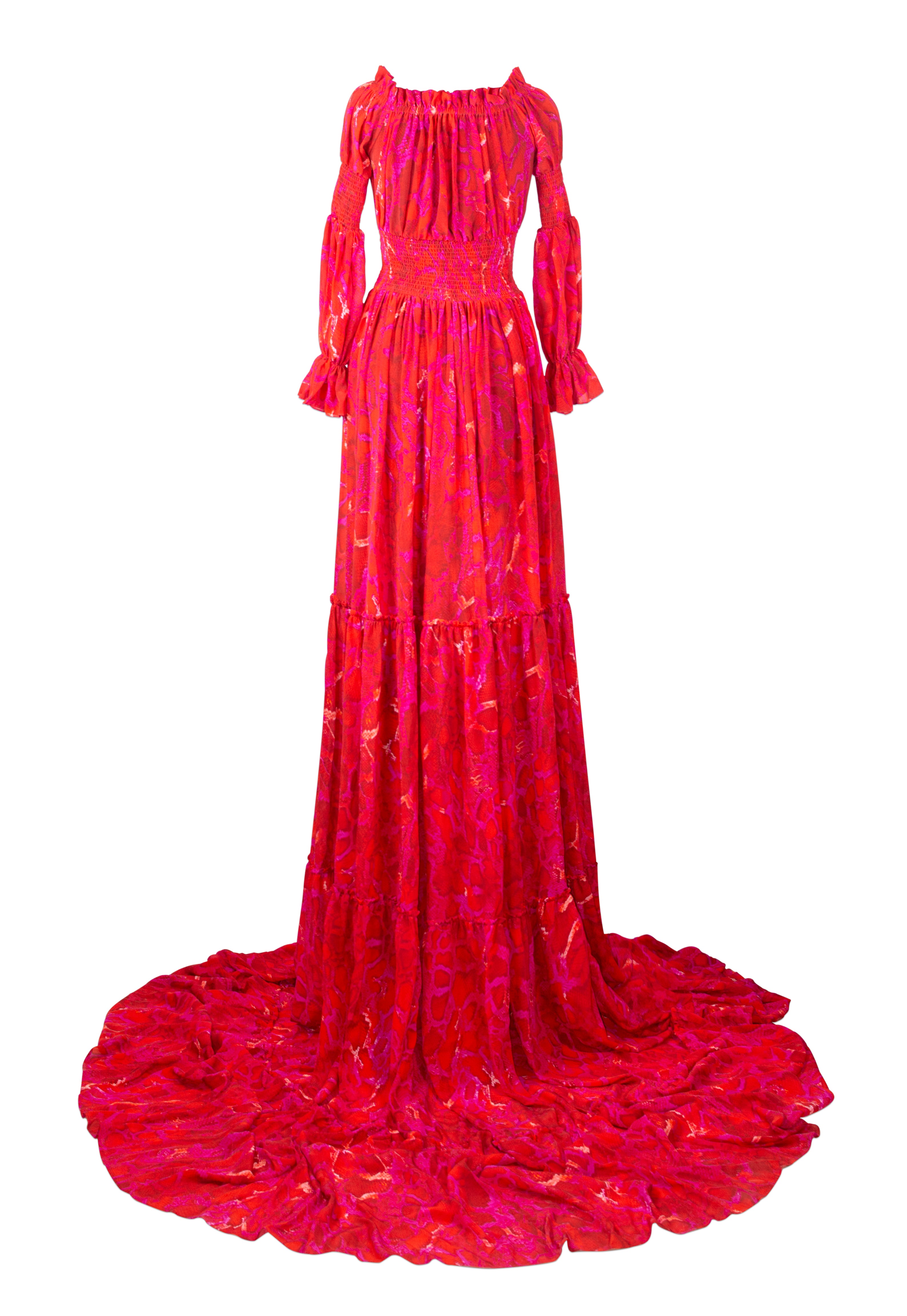 Rosario Gown Custom Pink Snake Skin - saisankoh