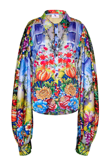 Sicily Print Blouse by Sai Sankoh, luxury resort blouse