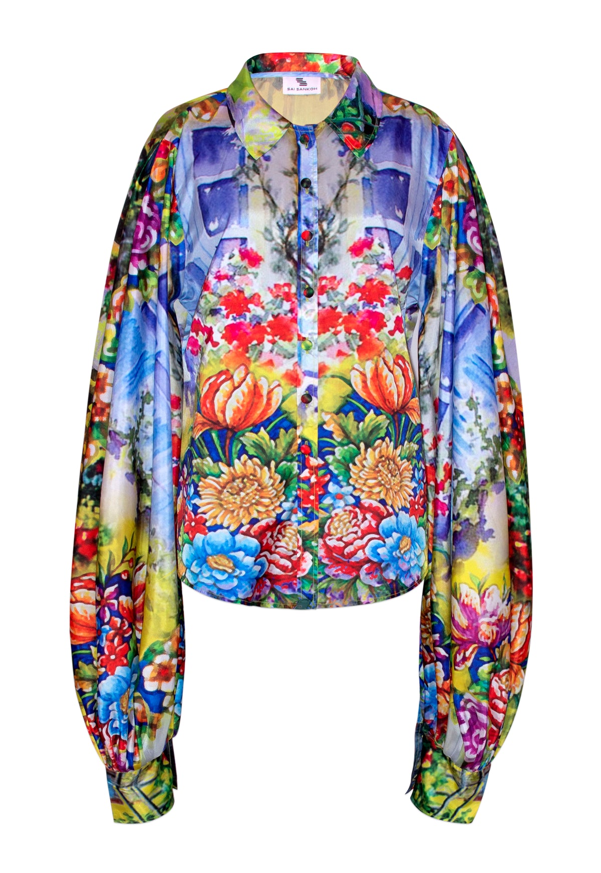 Sicily Print Blouse by Sai Sankoh, luxury resort blouse