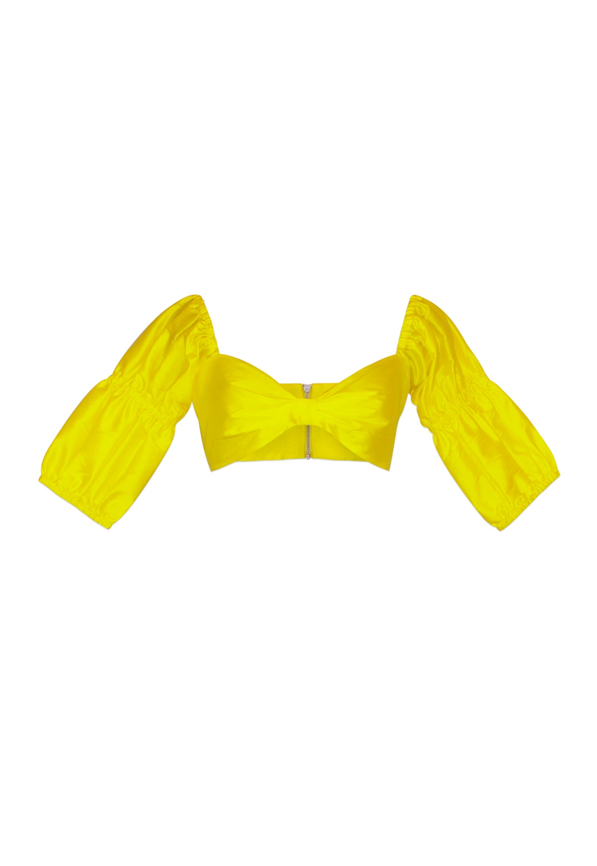 Yellow Reyna Bra Crop Top by Sai Sankoh, luxury resort blouse