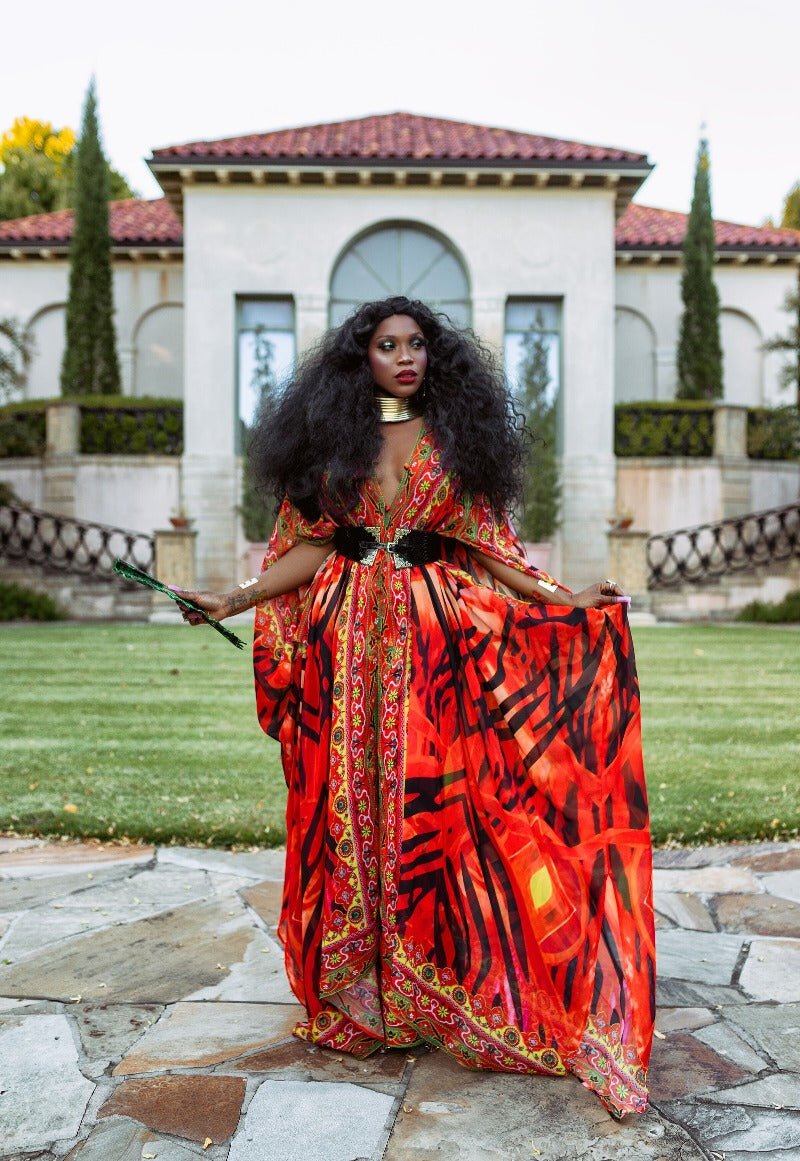 Dahlia Goddess kaftan - saisankoh