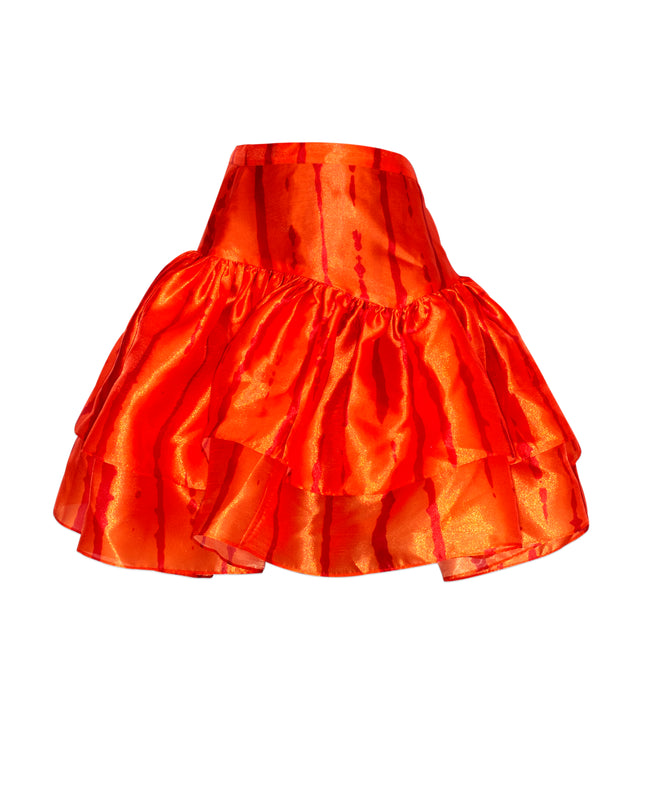 Orange Doreen Skirt by Sai Sankoh, luxury resort skirt