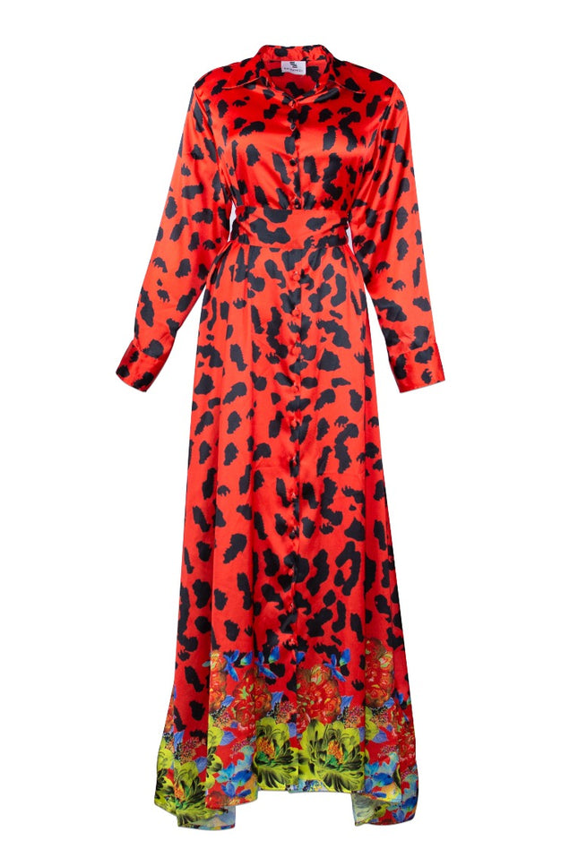 Red Jezebel Shirt Dress - saisankoh