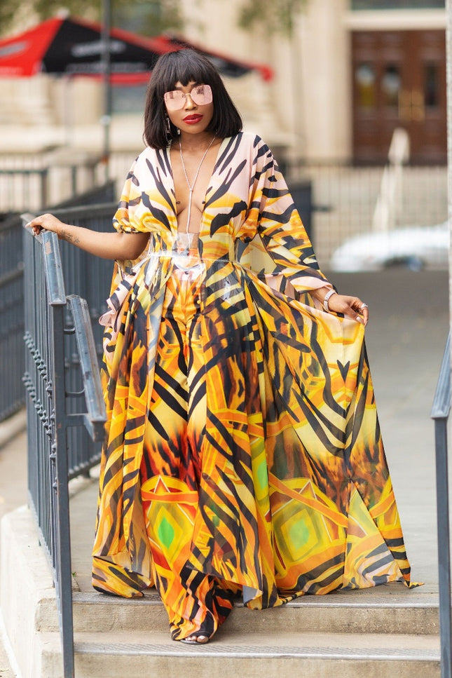 sai sankoh pants set yellow printed